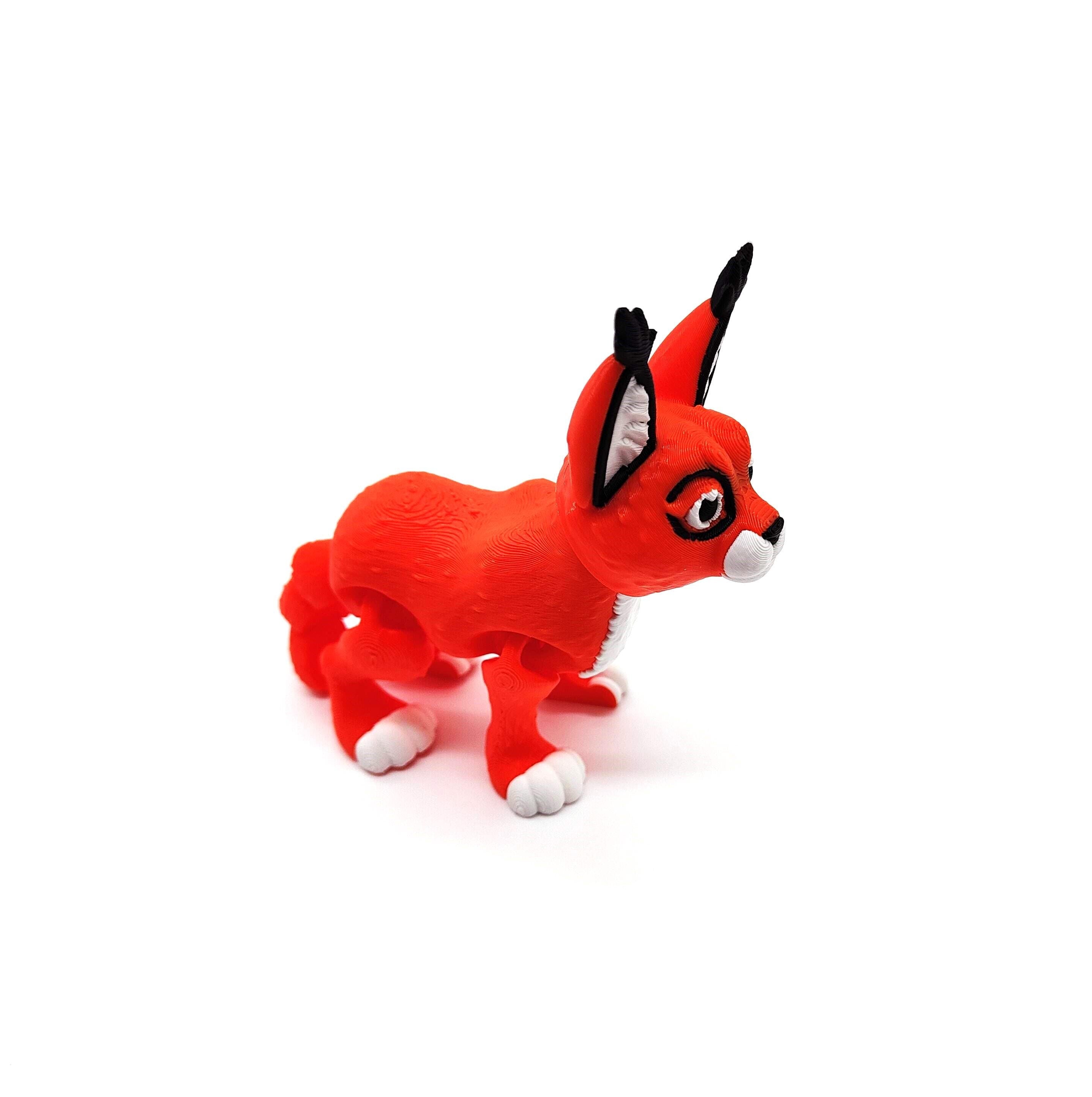 Flexible Caracal Cat Figurine –Poseable Exotic Animal Sculpture, Gift for Cat Lovers and Wildlife Enthusiasts, Home Decor Accent, office pet