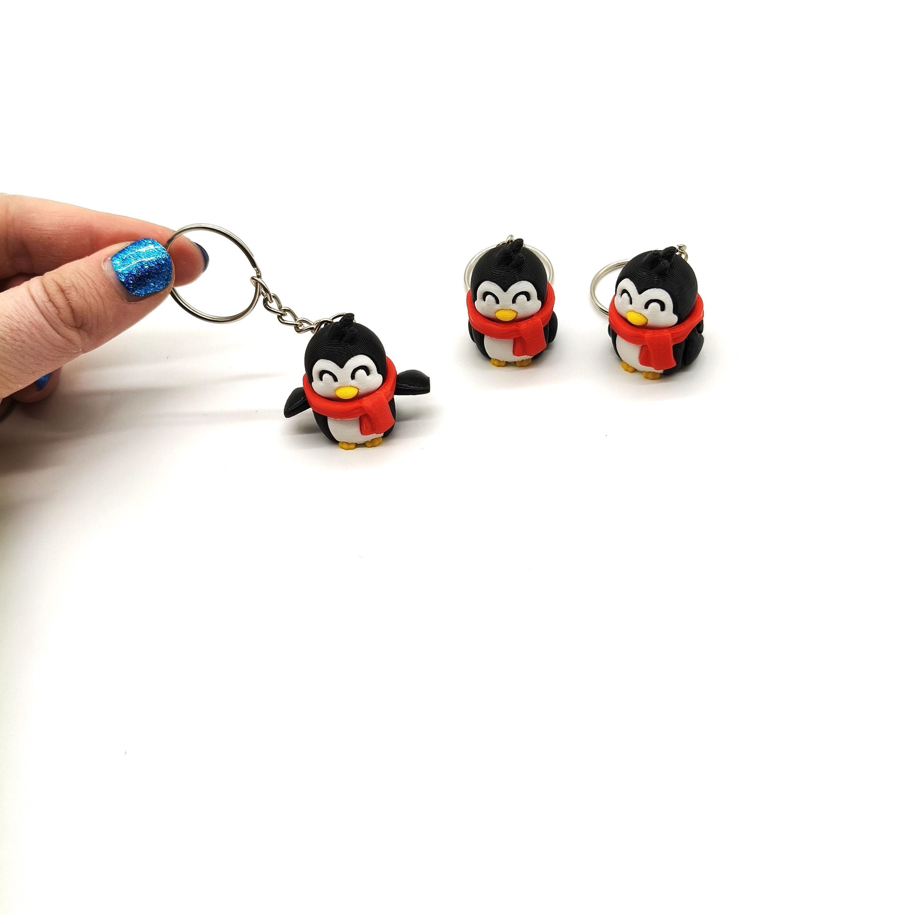 Cute Penguin Keychain with Red Scarf – Adorable Winter-Themed Accessory for Bags, Keys, and Gifts– Perfect for Animal Lovers