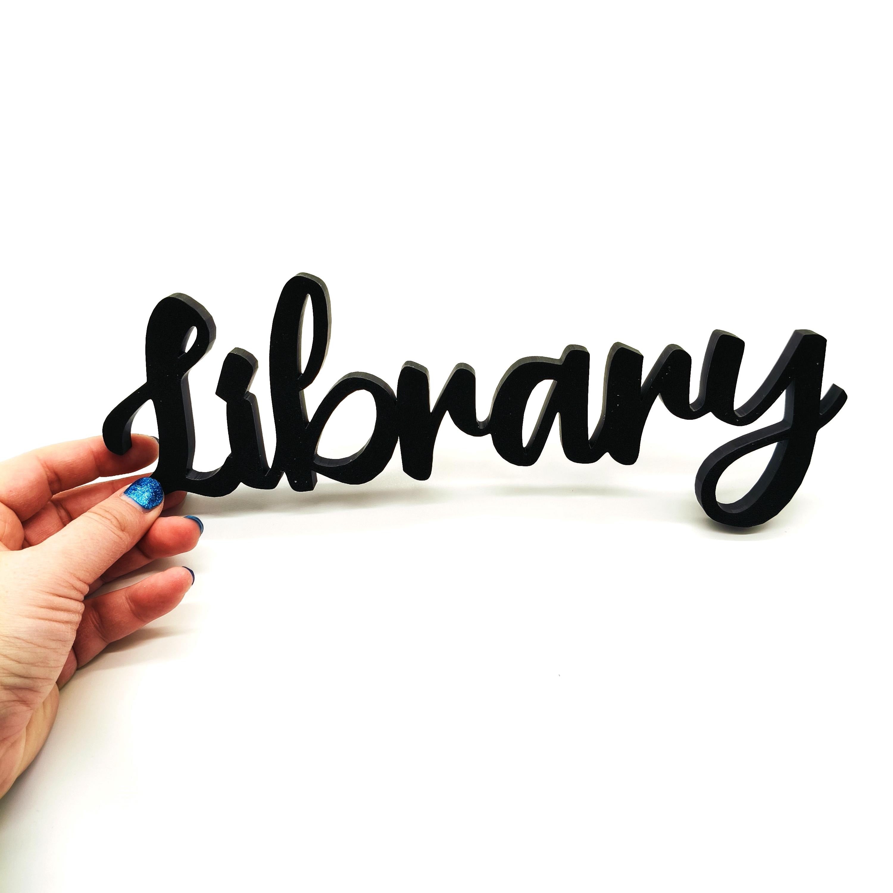 Library Wall Sign, Library Door Sign – Minimalist Home Decor, Perfect for Home, Office, or Reading Nooks