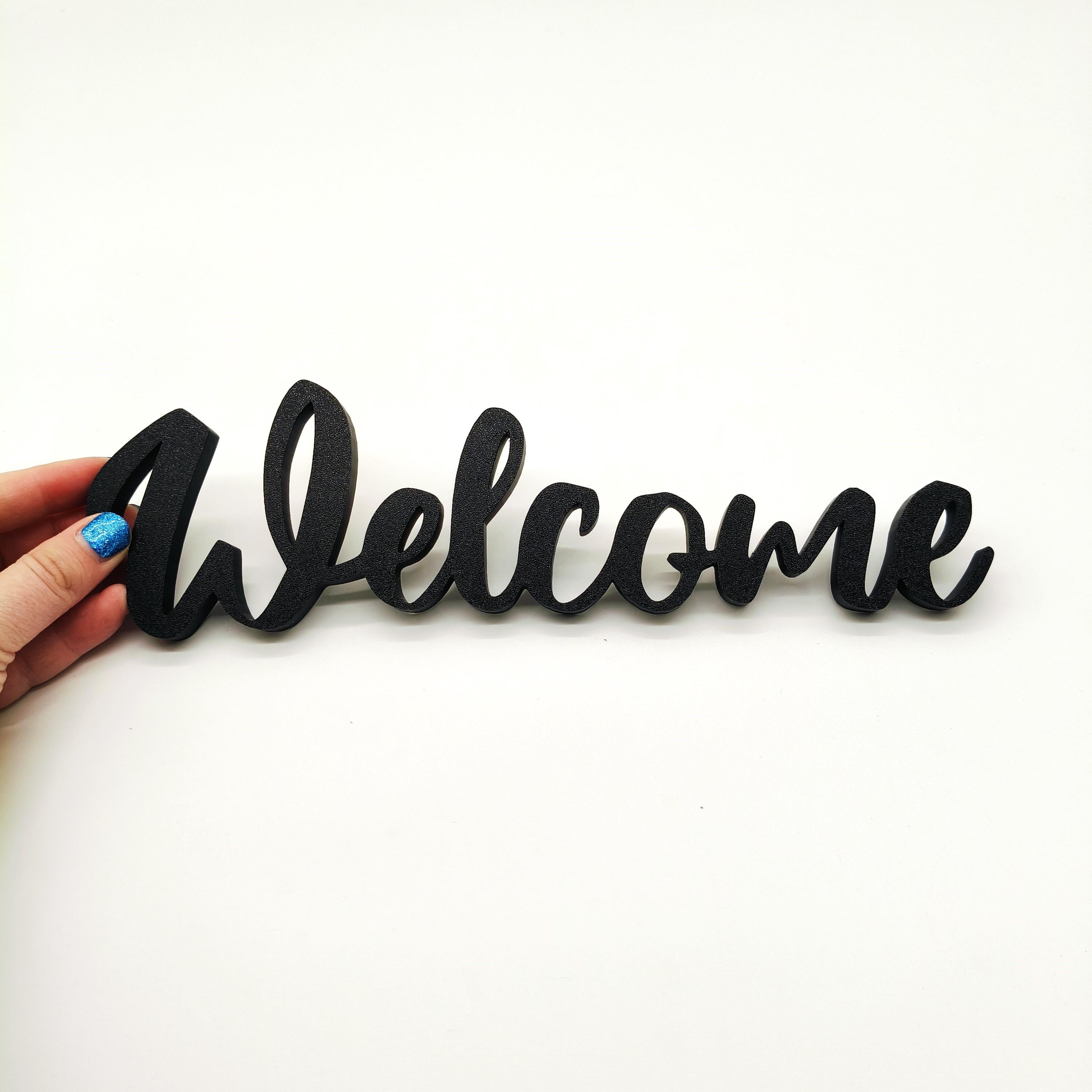 Elegant 'Welcome' Wall or Door Sign - Perfect for Modern and Classic Home Décor Styles