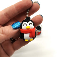 Cute Penguin Keychain with Red Scarf – Adorable Winter-Themed Accessory for Bags, Keys, and Gifts– Perfect for Animal Lovers