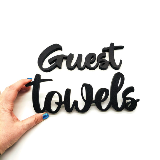 Guest Towels Wall Sign, Guest Towels Door Sign – Minimalist Home Decor, Perfect for Home, Bathrooms, Hotels, Airbnb