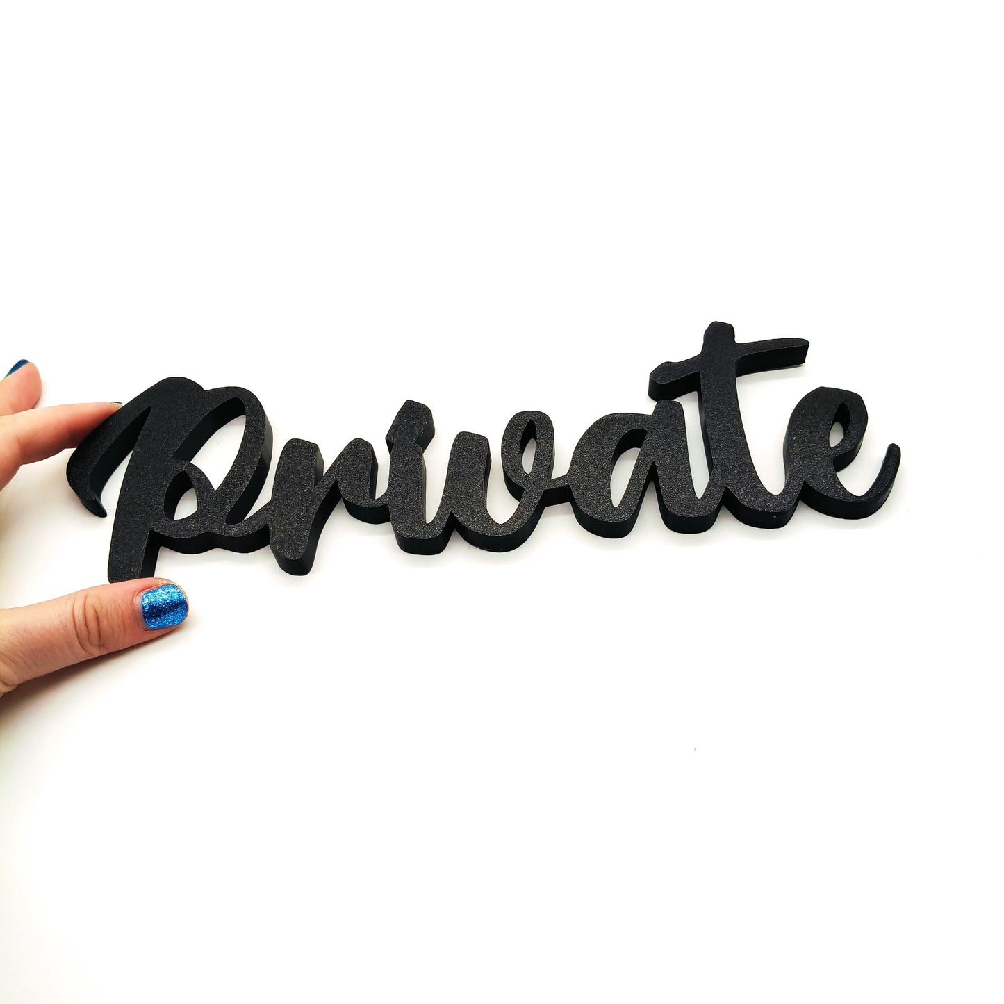Private Wall Sign - Private Door Sign - 'Private' Room Decoration, Modern Cursive Script Lettering, Perfect for Home or Office Spaces