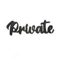 Private Wall Sign - Private Door Sign - 'Private' Room Decoration, Modern Cursive Script Lettering, Perfect for Home or Office Spaces