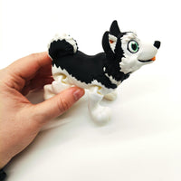 Articulated Husky Dog - Unique Gift for Animal Lovers, Dog Owners and Collectors – Cute Desk Decor or Personalized Keepsake