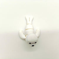 Adorable Articulated Seal - Cute White Baby Seal Figurine - Handcrafted Desk Companion - Perfect Gift for Animal Lovers & Ocean Enthusiasts