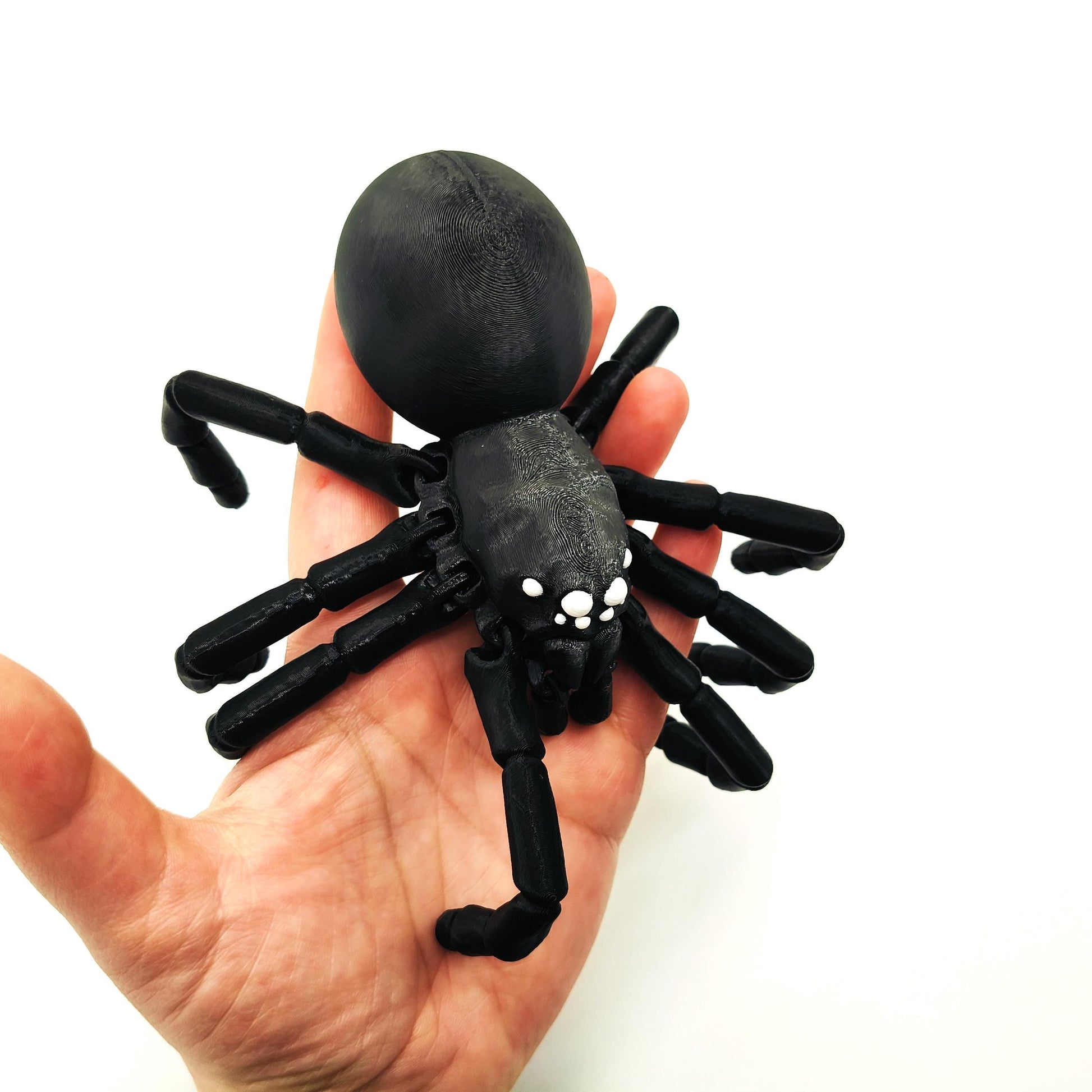 Black Widow Spider – Perfect for Display, Play, or Desktop Decoration, Halloween Decor, Flexible Spider, Scary Spider