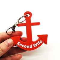 Keychain 'Second wife' anker, Anchor Key Float, Perfect Gift for Boat Lovers, Floating Keychain for Keys, Gift for Boat Owner
