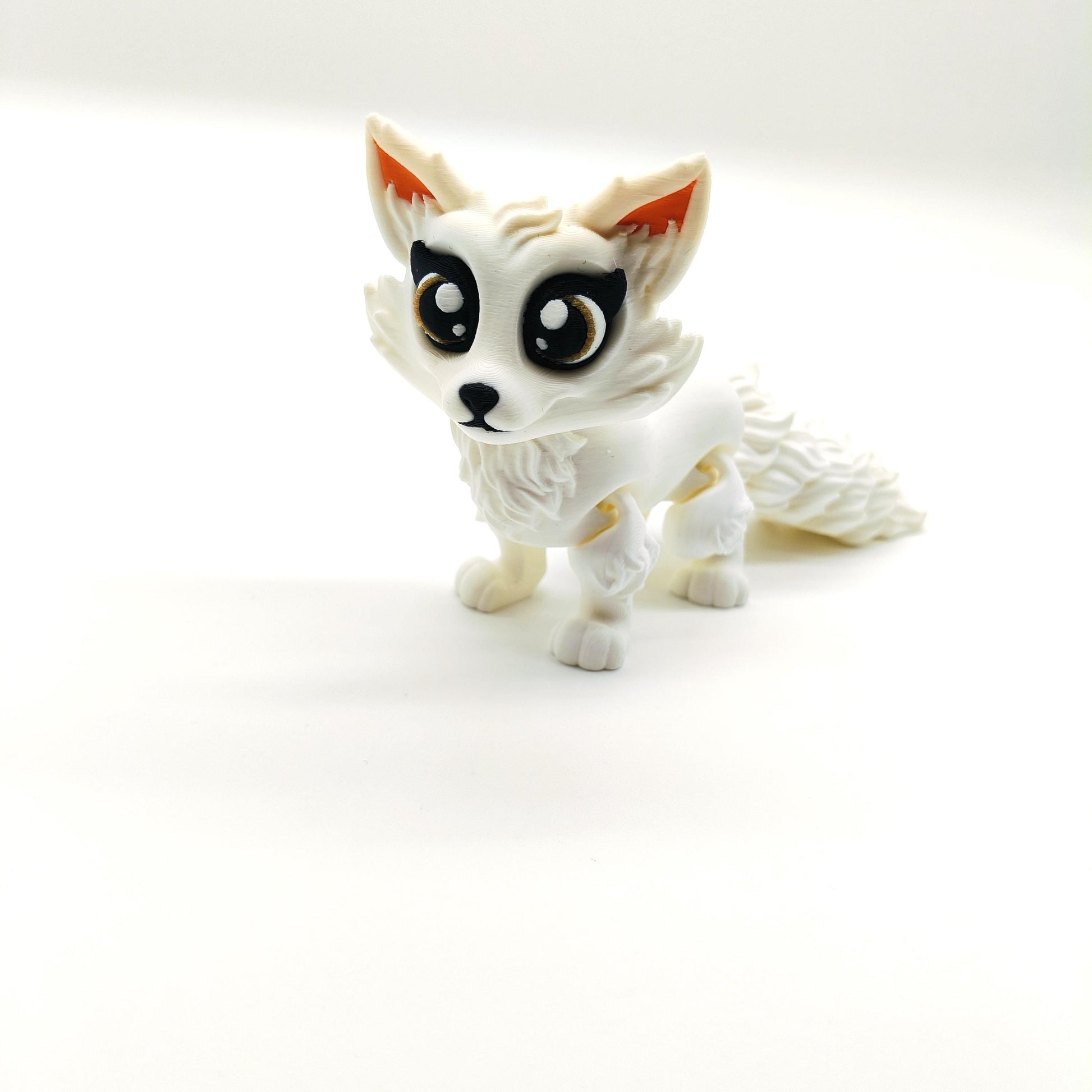 Articulated Arctic Fox – Poseable Flexible Animal Figure – Cute Fidget Companion, Perfect Gift for Animal Lovers, Fantasy Creature