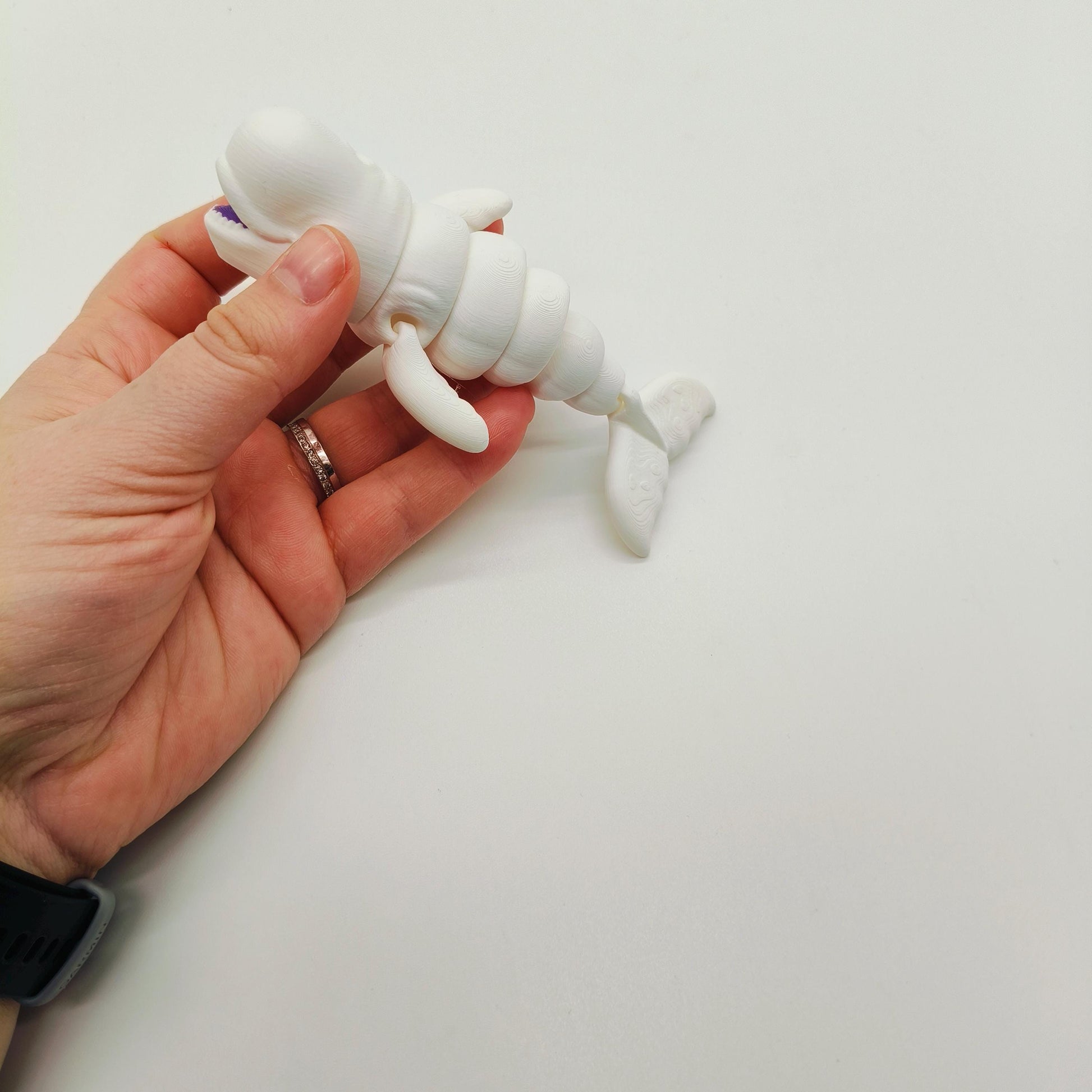 Articulated Beluga Whale | Fidget Toy | Cute Ocean Animal Gift | Moving Parts | Desk Toy | Unique Gift for Whale Lovers