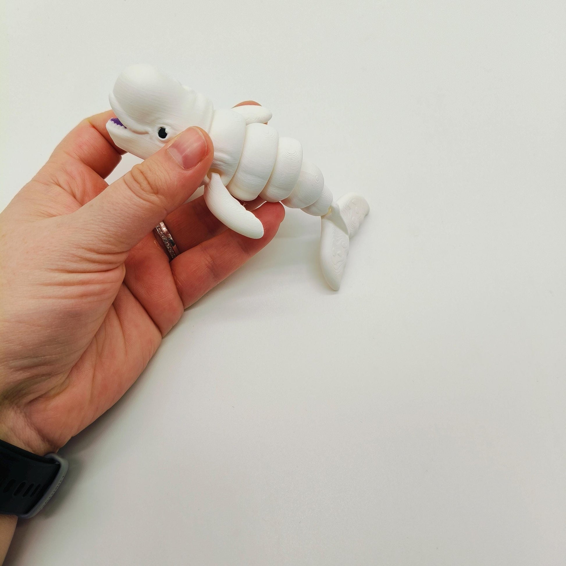 Articulated Beluga Whale | Fidget Toy | Cute Ocean Animal Gift | Moving Parts | Desk Toy | Unique Gift for Whale Lovers