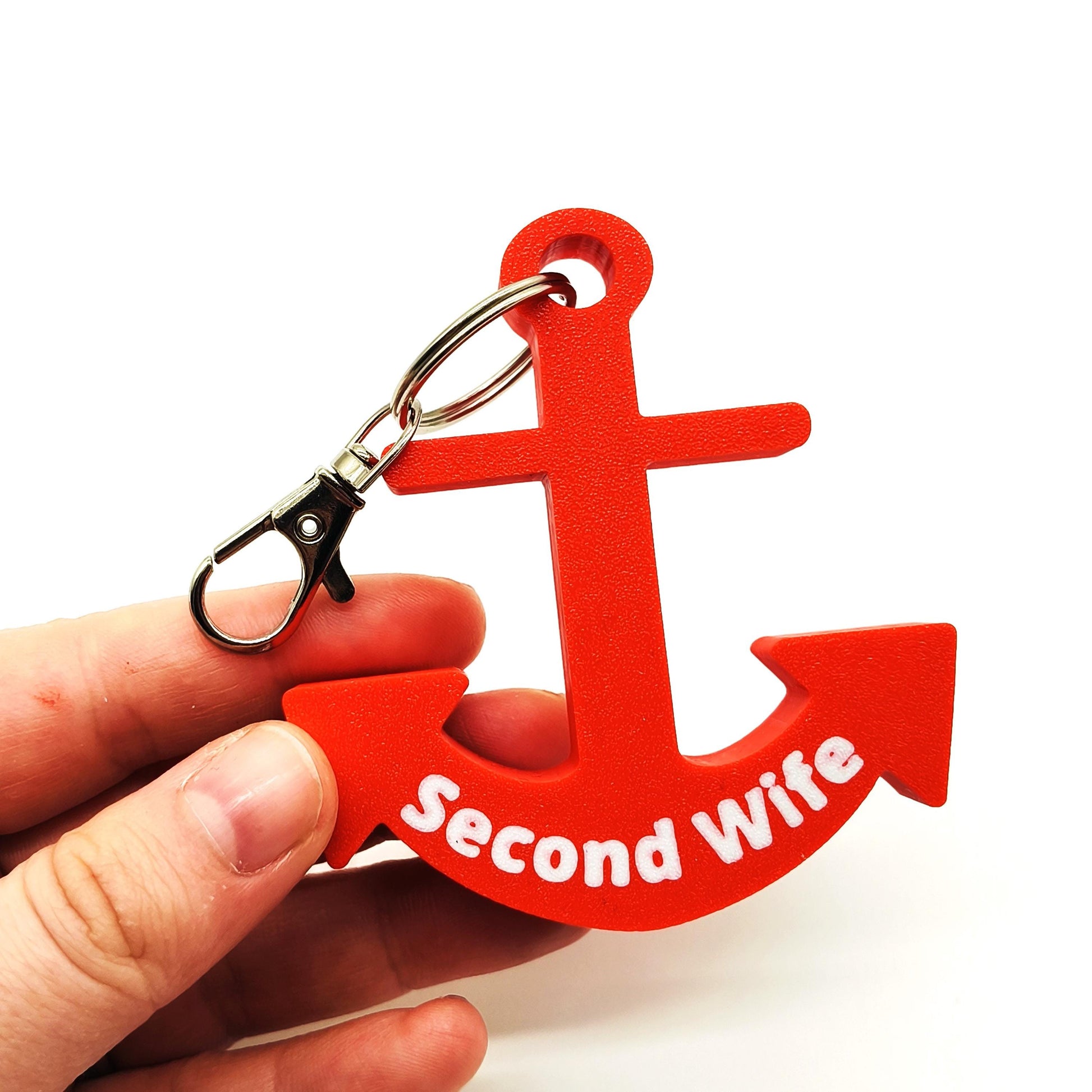 Keychain 'Second wife' anker, Anchor Key Float, Perfect Gift for Boat Lovers, Floating Keychain for Keys, Gift for Boat Owner
