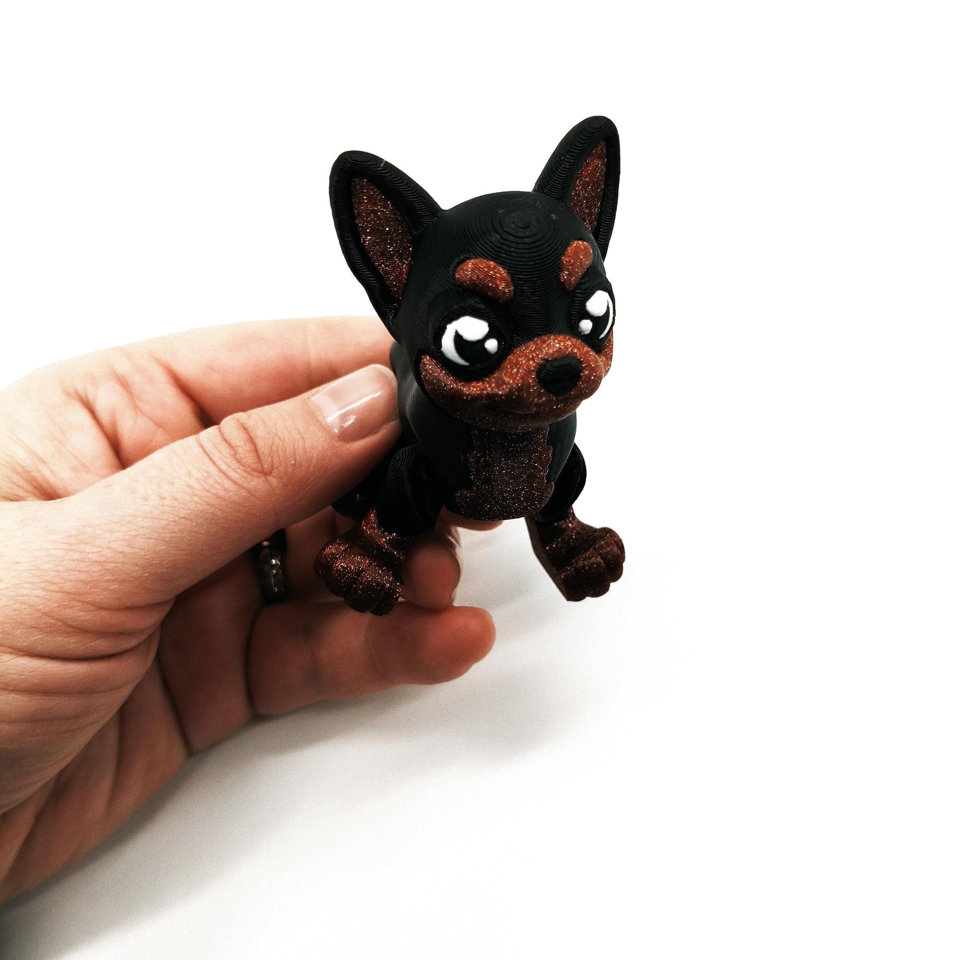 Articulated Chihuahua Figurine – Flexible Dog Figurine – Cute Puppy Gift – Fidget Desk Decor for Dog Lovers & Collectors