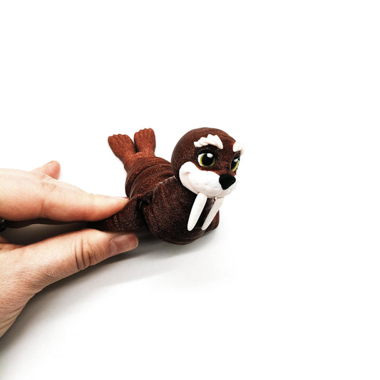 Articulated Walrus Figurine – Fidget Animal Gift – Cute Walrus Figurine – Unique Desk Toy – Fun Gift for Ocean Lovers