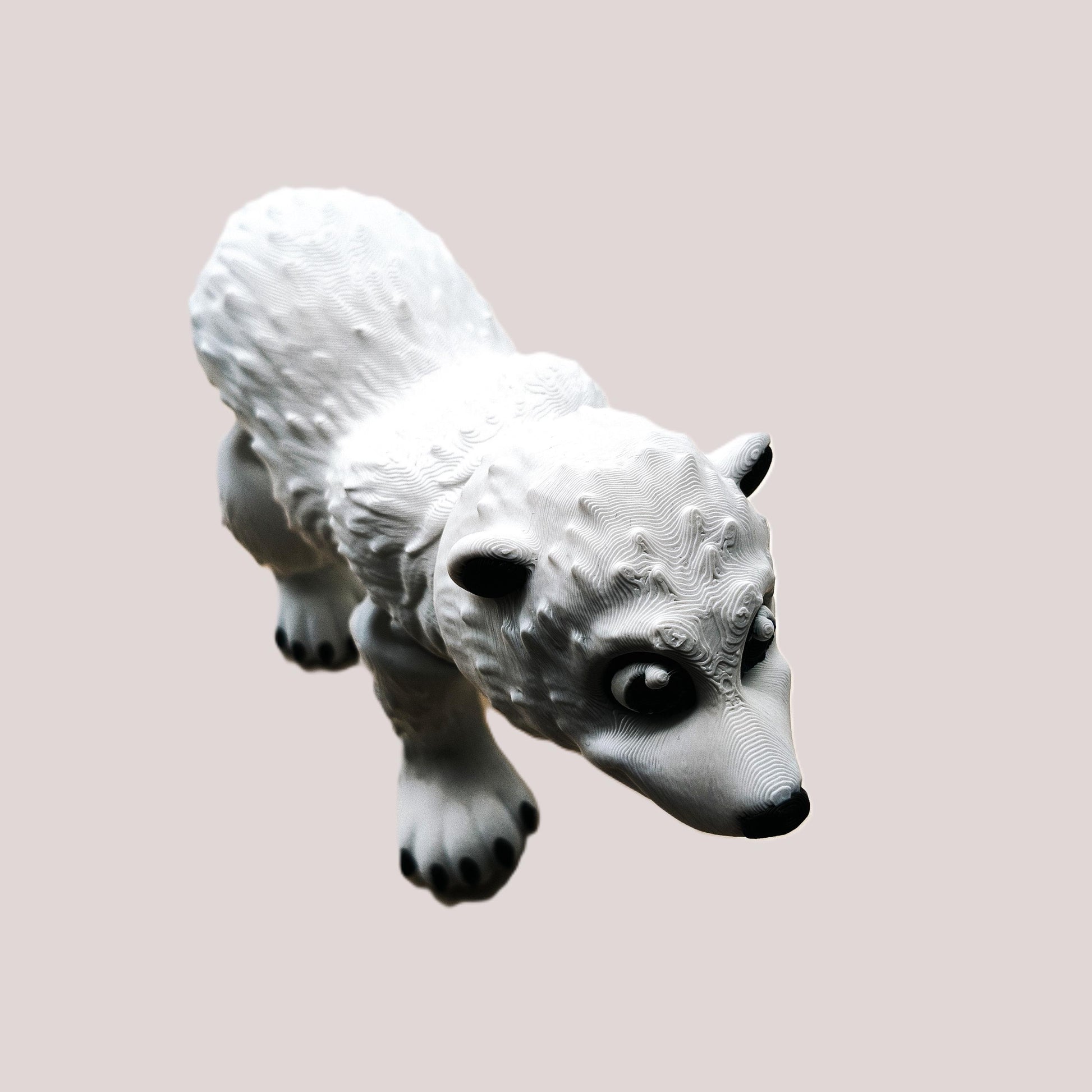 Articulated Polar Bear Figurine – Flexible Animal Figurine – Cute White Bear Gift – Fidget Desk Decor for Wildlife Lovers & Collectors