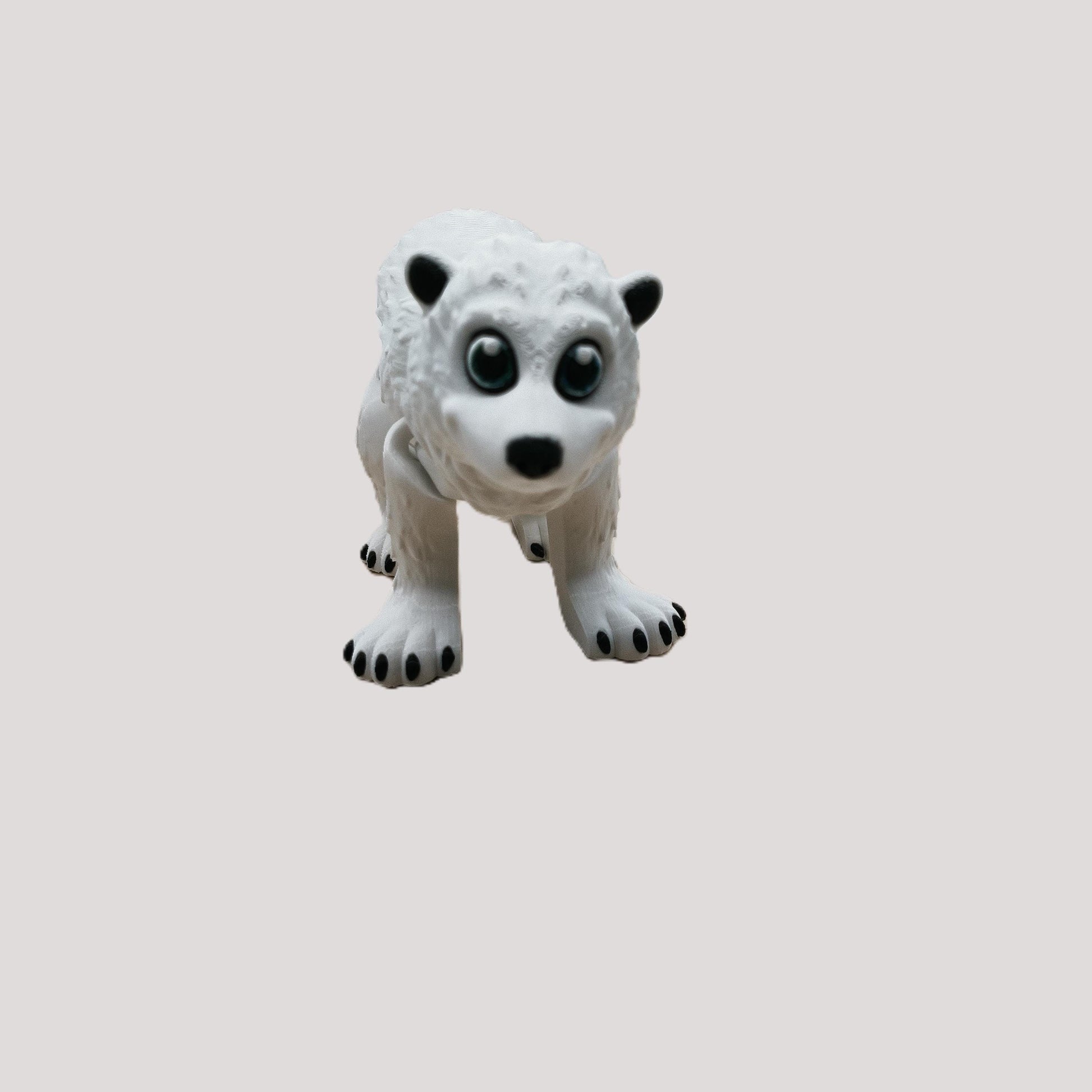 Articulated Polar Bear Figurine – Flexible Animal Figurine – Cute White Bear Gift – Fidget Desk Decor for Wildlife Lovers & Collectors