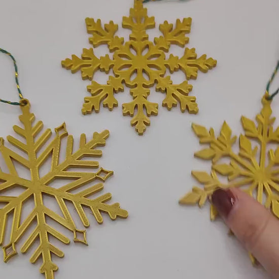 Snowflakes set of 3 Christmas decorations | christmas tree decoration | 3D Printed
