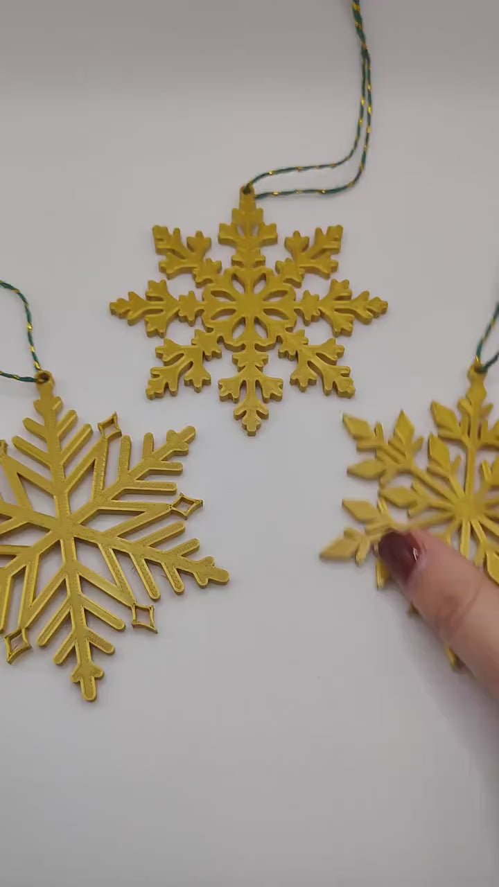 Snowflakes set of 3 Christmas decorations | christmas tree decoration | 3D Printed