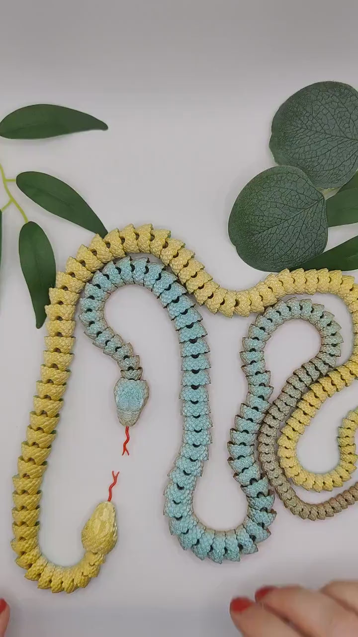 Articulated Snake Flexible 3D Printed Fidget Toy - Desk - Stress Toy -