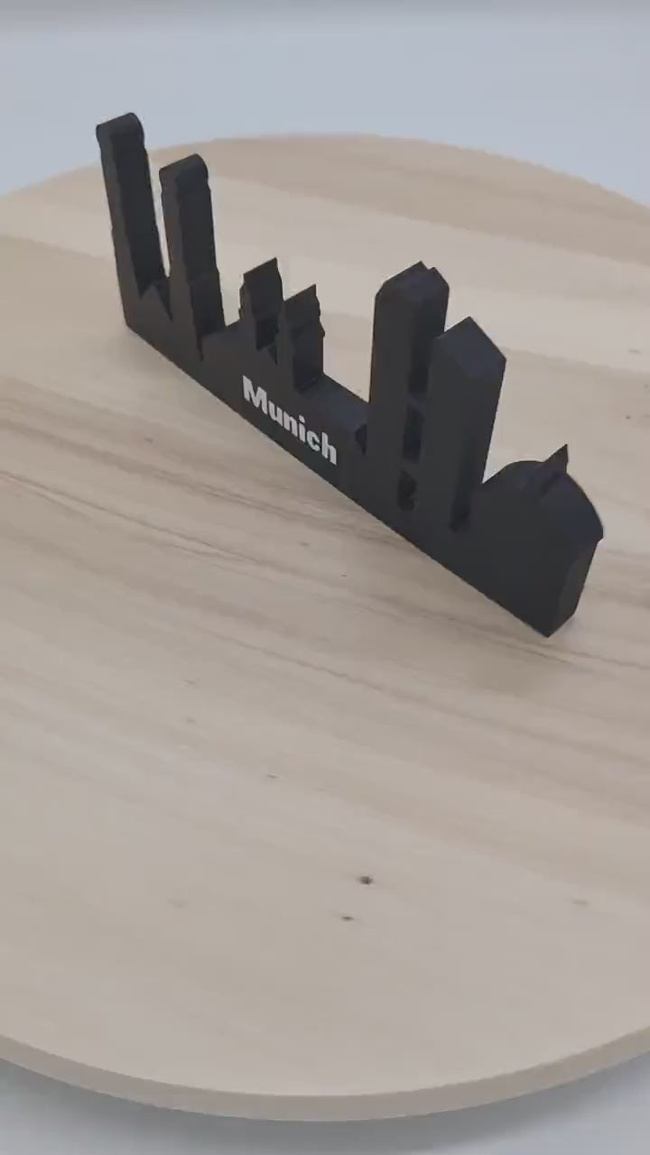Stunning Munich Skyline – Unique Germany Souvenir for Elegant Home and Bookshelf Decor | Perfect Bavarian Gift and Keepsake