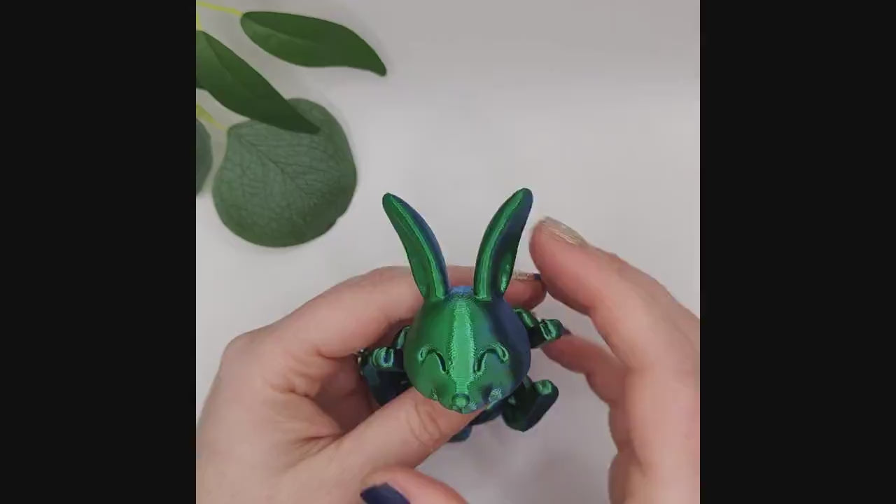 Bunny Rabbit | Easter | 3d Printed | Articulated Flexible | Custom Fidget Toy,  Desk Pet,  Unique Toy - Fidget Toy