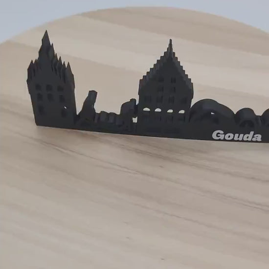 Charming Gouda Skyline Art – Unique Collectible for Home and Bookshelf Decor | Perfect Netherlands Souvenir