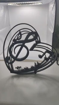 Music is life heart decoration 3D printed Music lover decor | Perfect gift for a music lover | Home design | Music love