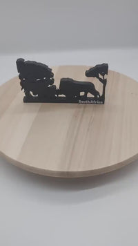 South Africa Big Five Safari Silhouette - African Wildlife Art Decoration Featuring Elephant, Rhino, Lion, and Acacia Trees