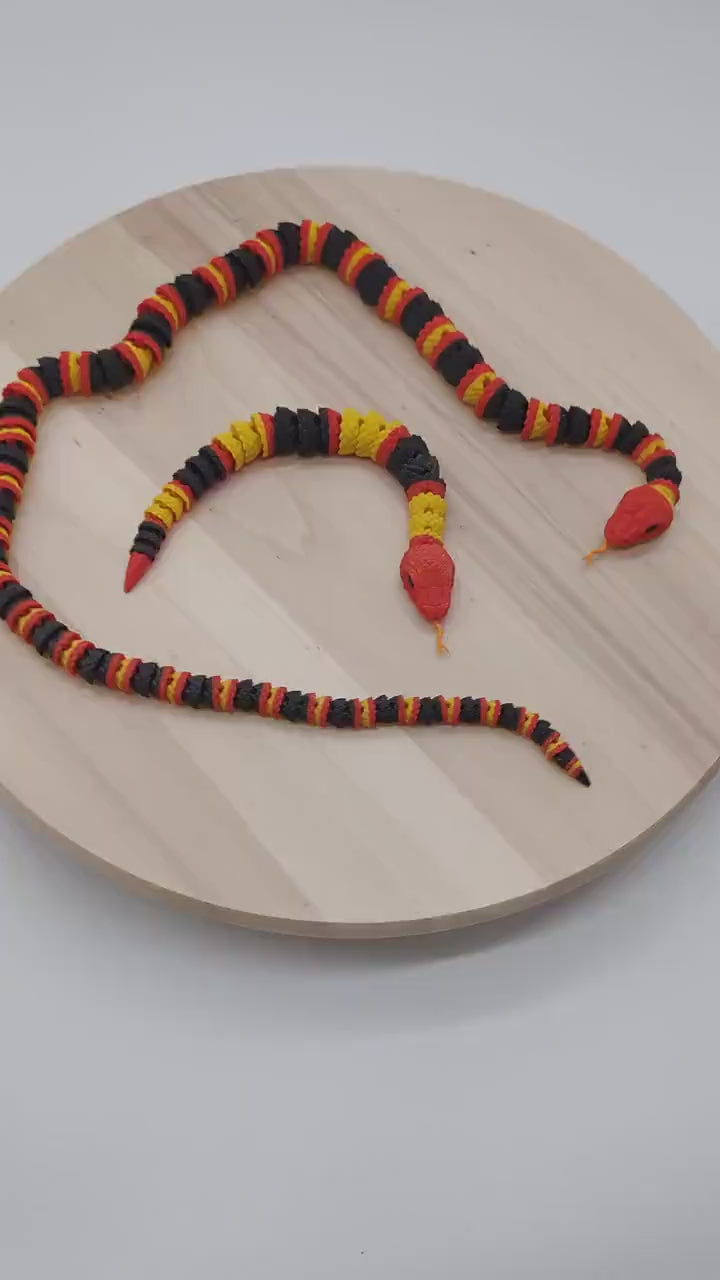 Vibrant Coral Snake - Realistic Articulated Reptile in Red, Yellow, and Black - Perfect for Collectors & Nature Lovers