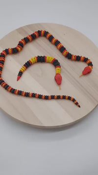 Vibrant Coral Snake - Realistic Articulated Reptile in Red, Yellow, and Black - Perfect for Collectors & Nature Lovers