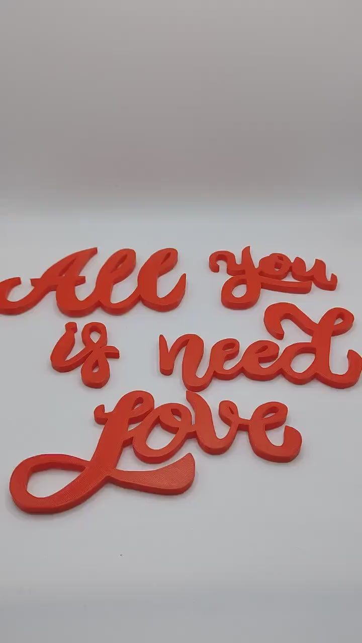 All you need is love sign, wall plastic sign, living room decoration sign, sign home letters decor, motivational quote