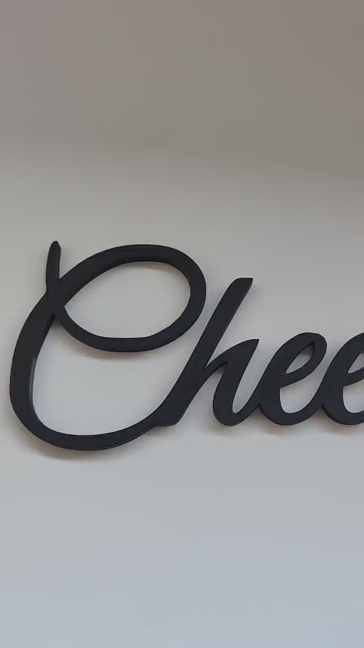 Cheers sign, wall plastic sign, wine bar sign, gift for wine or beer lover, kitchen bar decoration