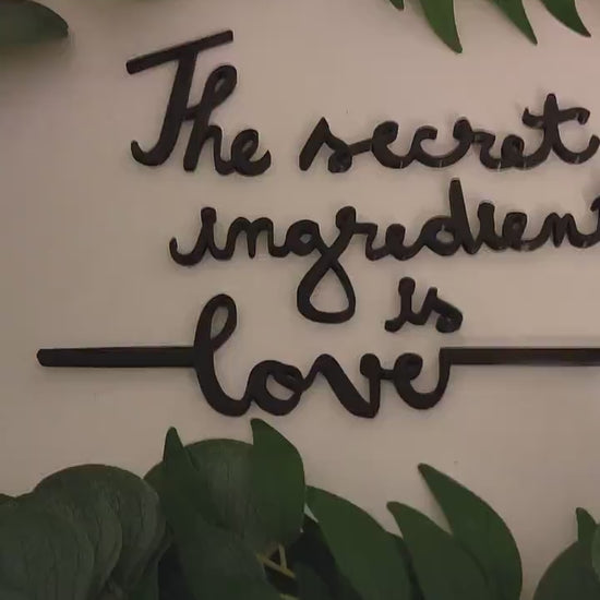 The secret ingredient is love sign, wall plastic sign, kitchen decoration sign, sign home letters decor