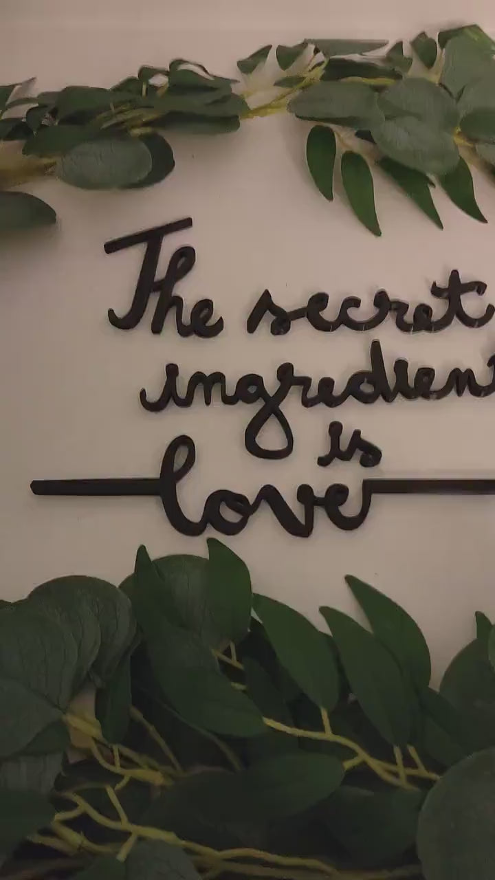 The secret ingredient is love sign, wall plastic sign, kitchen decoration sign, sign home letters decor