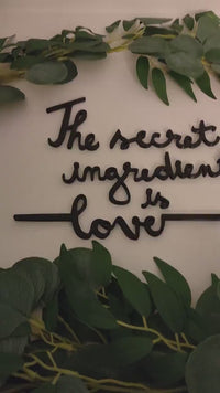 The secret ingredient is love sign, wall plastic sign, kitchen decoration sign, sign home letters decor
