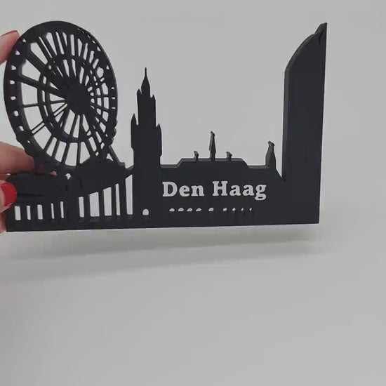 The Hague Skyline Art – Perfect Home & Bookshelf Decor | Den Haag Collectible, Netherlands Souvenir and Gift