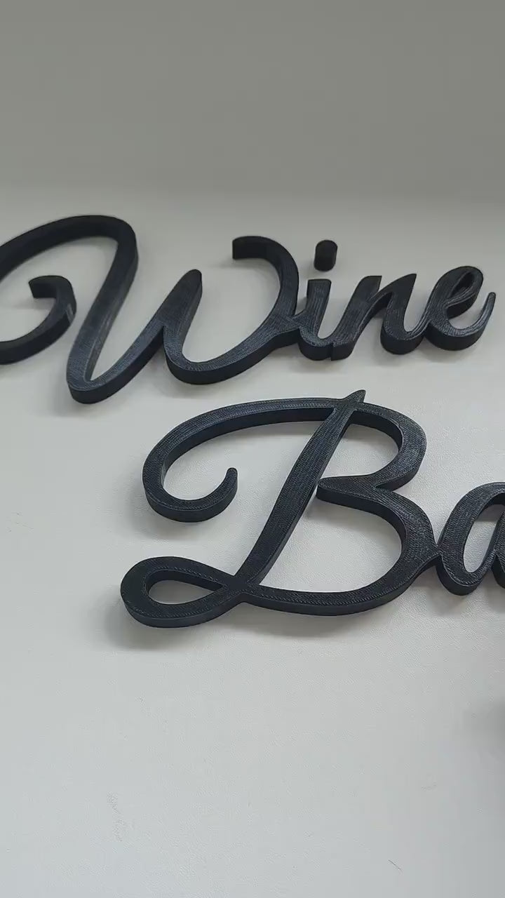 Wine bar sign, wall plastic sign, kitchen bar sign, sign home decor, 3D printed