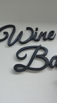 Wine bar sign, wall plastic sign, kitchen bar sign, sign home decor, 3D printed