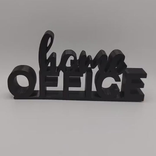 Stylish 3D 'Home Office' Sign - Sleek Black Desk, Perfect for Enhancing Your Workspace or Home Office Aesthetic