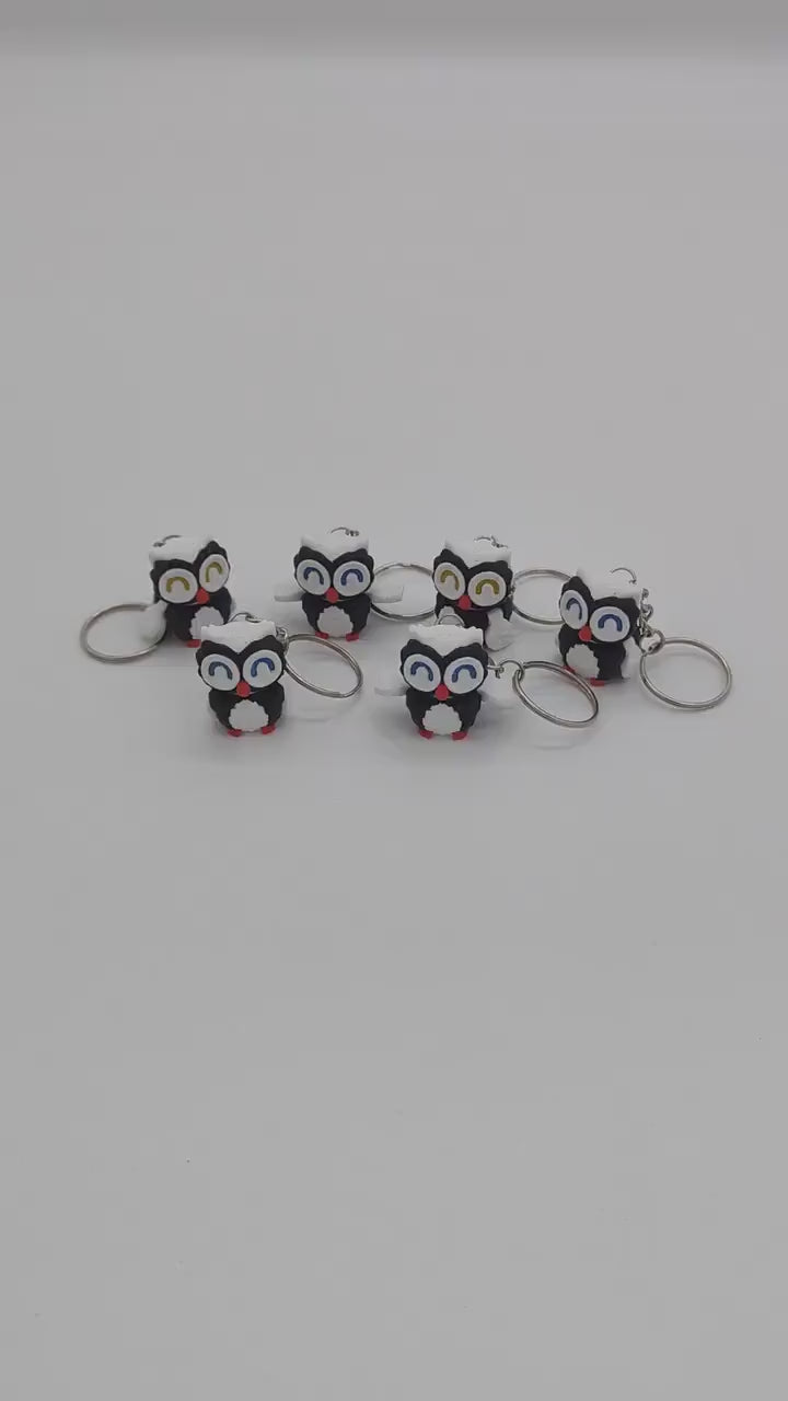 Owl Keychain, Cute Keyring,  Owls, Horned Owl, Snow Owl,  Sweet,  Cute,  Animal Accessories