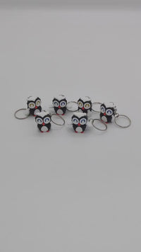 Owl Keychain, Cute Keyring,  Owls, Horned Owl, Snow Owl,  Sweet,  Cute,  Animal Accessories