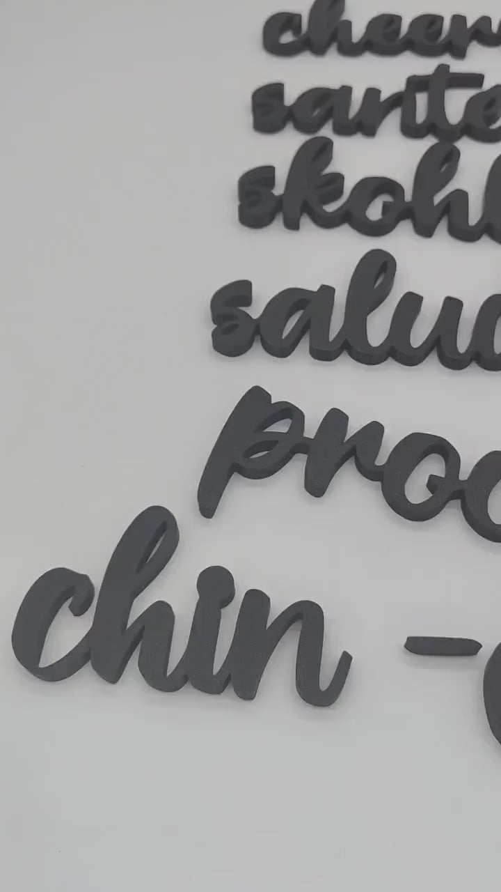 Bring Global Cheers to Your Space: Elegant Multilingual Wall Sign Featuring Toasts from Around the World,